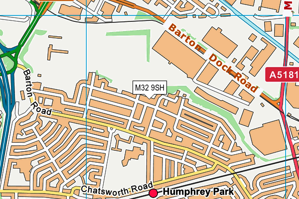 M32 9SH map - OS VectorMap District (Ordnance Survey)