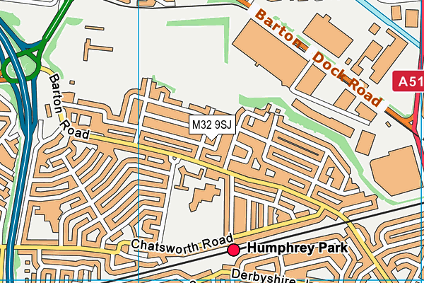 M32 9SJ map - OS VectorMap District (Ordnance Survey)