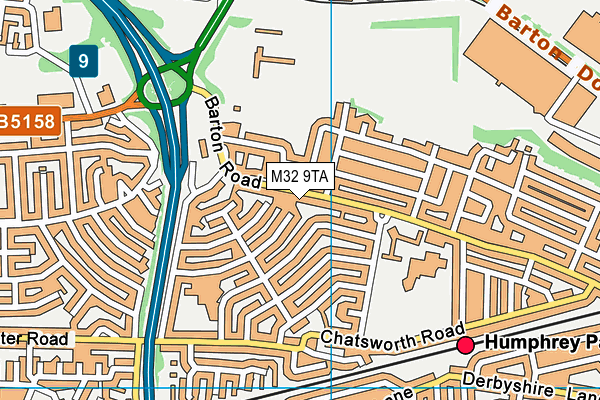 M32 9TA map - OS VectorMap District (Ordnance Survey)