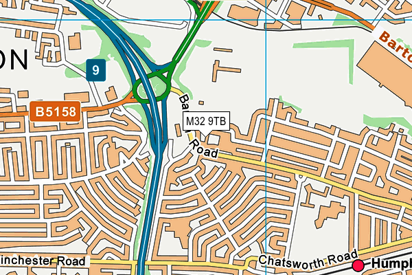 M32 9TB map - OS VectorMap District (Ordnance Survey)