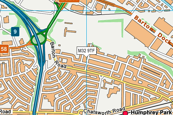 M32 9TF map - OS VectorMap District (Ordnance Survey)