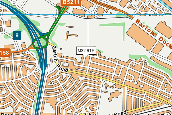 M32 9TP map - OS VectorMap District (Ordnance Survey)