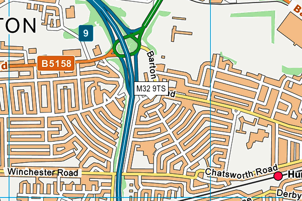 M32 9TS map - OS VectorMap District (Ordnance Survey)