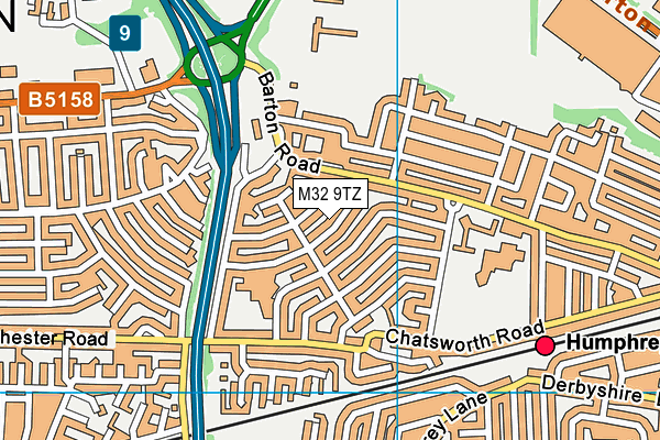 M32 9TZ map - OS VectorMap District (Ordnance Survey)