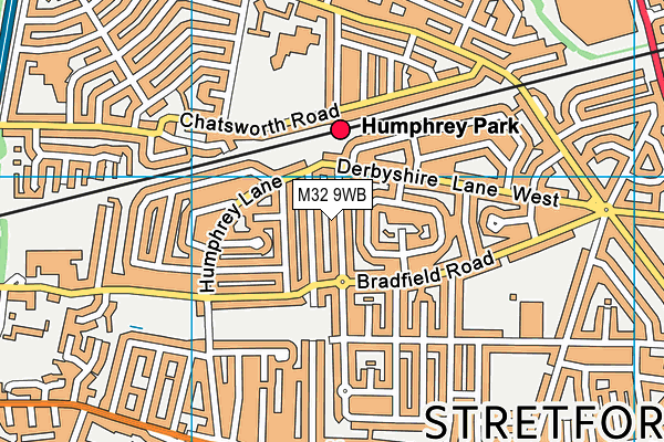 M32 9WB map - OS VectorMap District (Ordnance Survey)