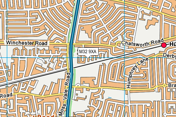 M32 9XA map - OS VectorMap District (Ordnance Survey)