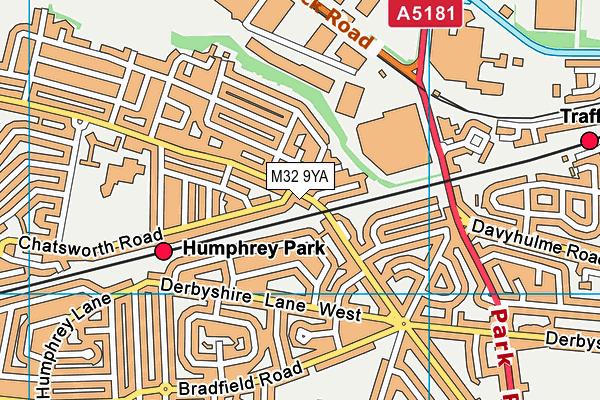 M32 9YA map - OS VectorMap District (Ordnance Survey)