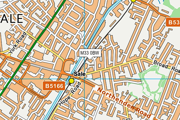 M33 0BW map - OS VectorMap District (Ordnance Survey)