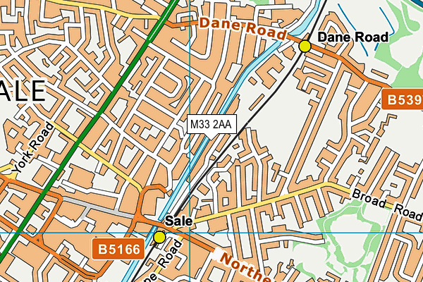 M33 2AA map - OS VectorMap District (Ordnance Survey)