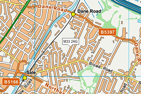 M33 2AG map - OS VectorMap District (Ordnance Survey)