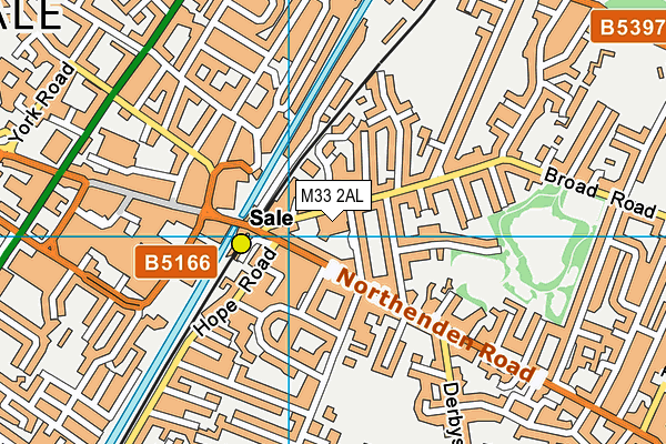 Sale Leisure Centre map (M33 2AL) - OS VectorMap District (Ordnance Survey)