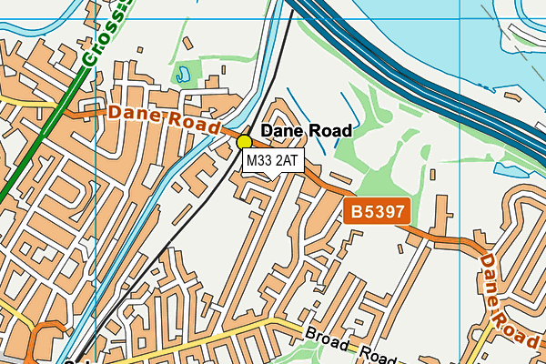 M33 2AT map - OS VectorMap District (Ordnance Survey)