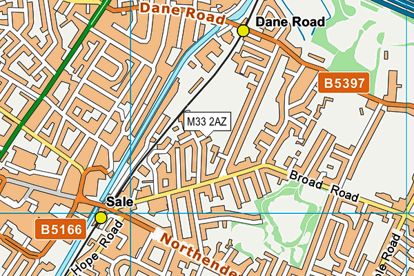 M33 2AZ map - OS VectorMap District (Ordnance Survey)