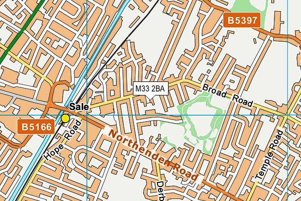 M33 2BA map - OS VectorMap District (Ordnance Survey)