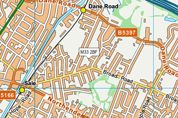 M33 2BF map - OS VectorMap District (Ordnance Survey)