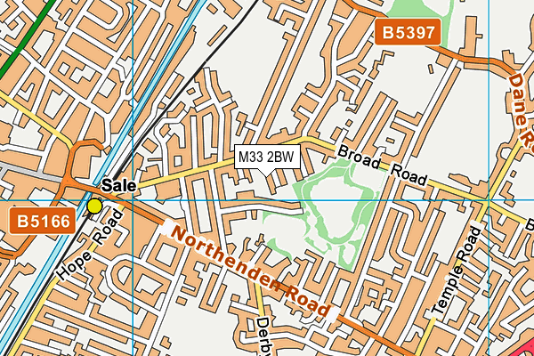 M33 2BW map - OS VectorMap District (Ordnance Survey)