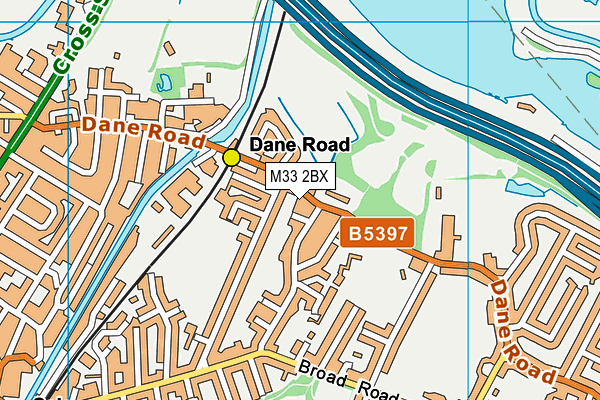 M33 2BX map - OS VectorMap District (Ordnance Survey)