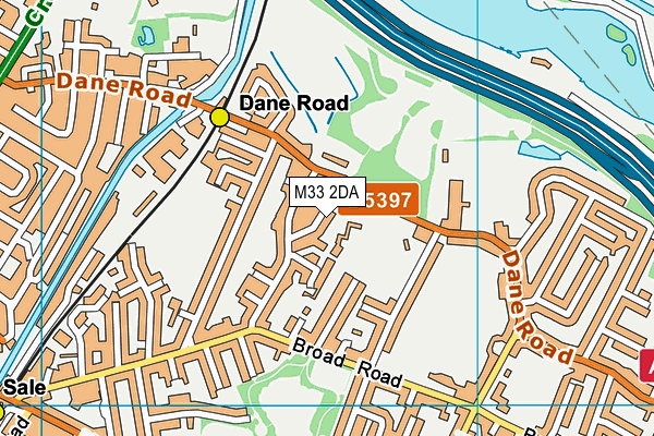 M33 2DA map - OS VectorMap District (Ordnance Survey)