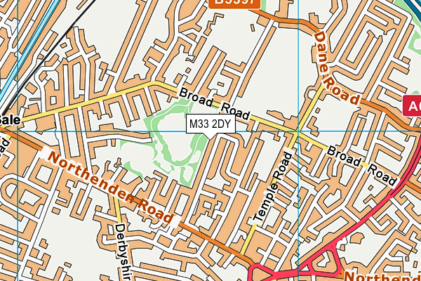 M33 2DY map - OS VectorMap District (Ordnance Survey)