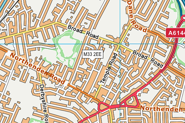 M33 2EE map - OS VectorMap District (Ordnance Survey)