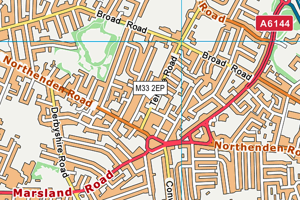 M33 2EP map - OS VectorMap District (Ordnance Survey)