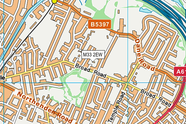 M33 2EW map - OS VectorMap District (Ordnance Survey)
