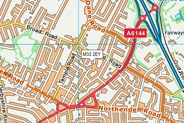 M33 2EY map - OS VectorMap District (Ordnance Survey)