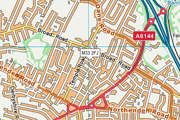 M33 2FJ map - OS VectorMap District (Ordnance Survey)