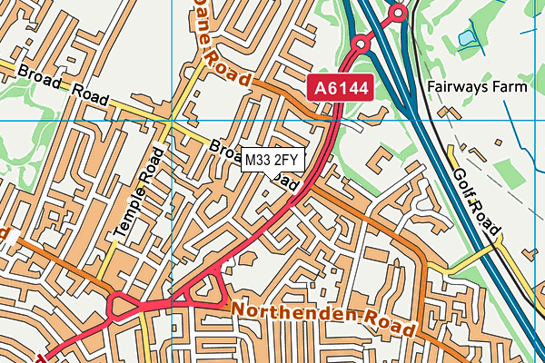 M33 2FY map - OS VectorMap District (Ordnance Survey)