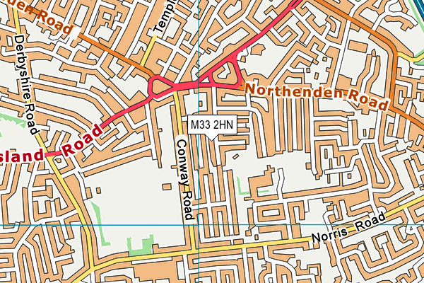 M33 2HN map - OS VectorMap District (Ordnance Survey)