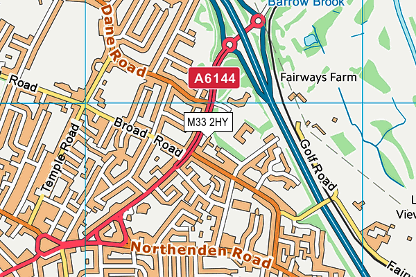 M33 2HY map - OS VectorMap District (Ordnance Survey)