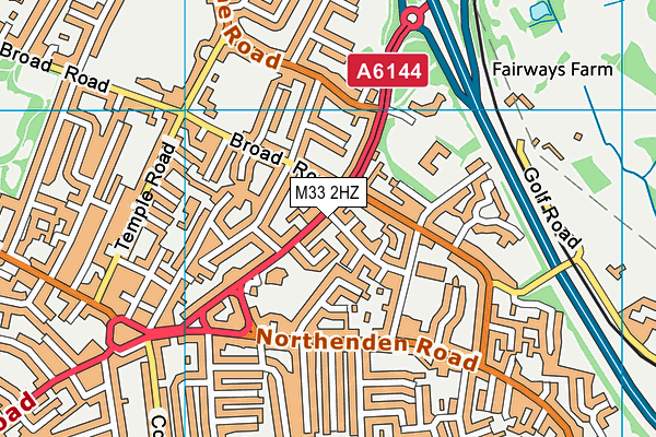 M33 2HZ map - OS VectorMap District (Ordnance Survey)