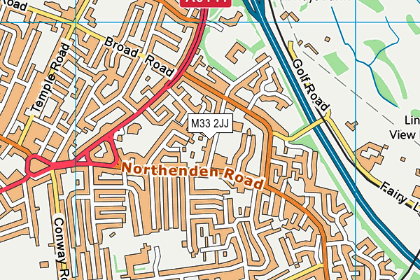 Worthington Primary School map (M33 2JJ) - OS VectorMap District (Ordnance Survey)