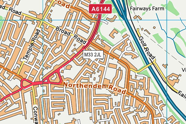 M33 2JL map - OS VectorMap District (Ordnance Survey)