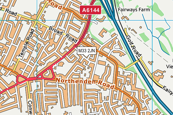 M33 2JN map - OS VectorMap District (Ordnance Survey)