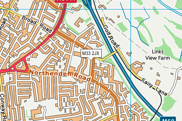 M33 2JX map - OS VectorMap District (Ordnance Survey)