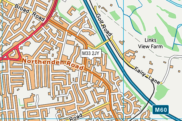 M33 2JY map - OS VectorMap District (Ordnance Survey)