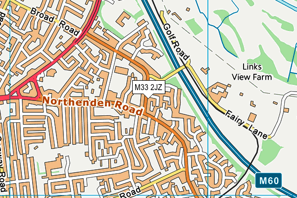 M33 2JZ map - OS VectorMap District (Ordnance Survey)