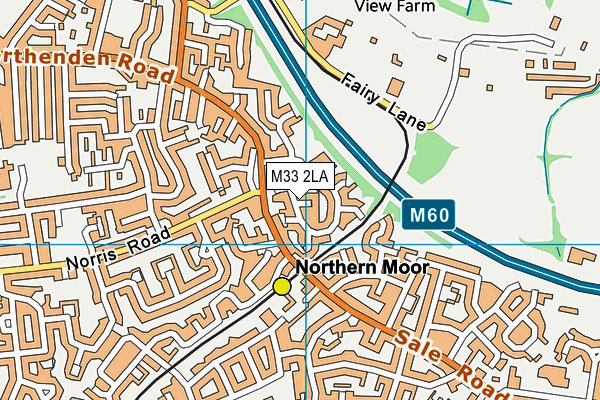 M33 2LA map - OS VectorMap District (Ordnance Survey)