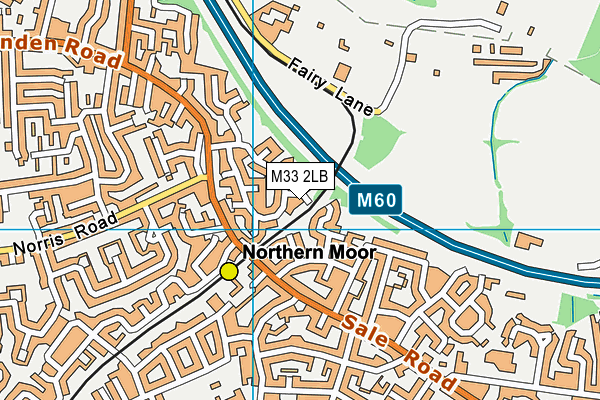 M33 2LB map - OS VectorMap District (Ordnance Survey)