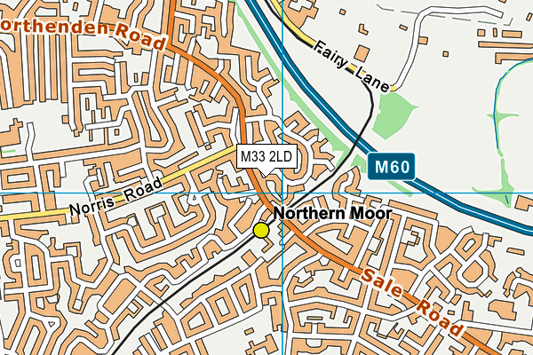 M33 2LD map - OS VectorMap District (Ordnance Survey)