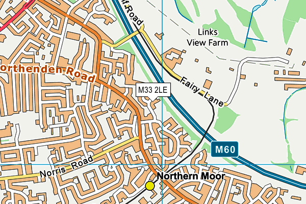 M33 2LE map - OS VectorMap District (Ordnance Survey)