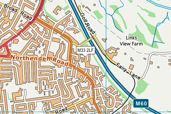 M33 2LF map - OS VectorMap District (Ordnance Survey)