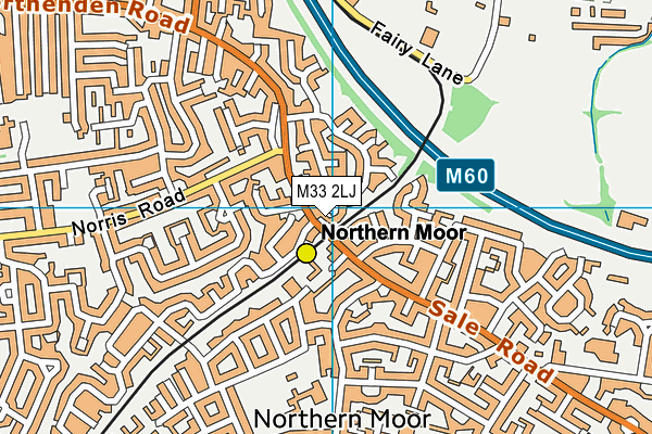 M33 2LJ map - OS VectorMap District (Ordnance Survey)