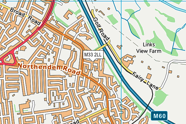 M33 2LL map - OS VectorMap District (Ordnance Survey)