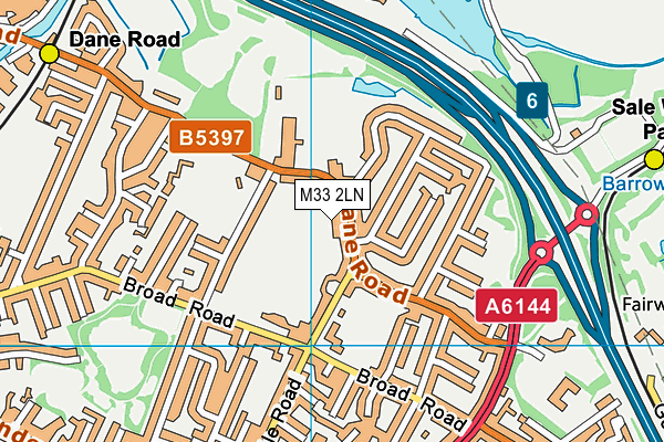 M33 2LN map - OS VectorMap District (Ordnance Survey)