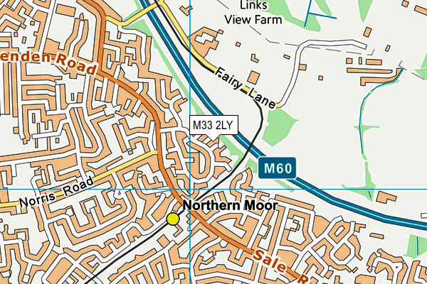 M33 2LY map - OS VectorMap District (Ordnance Survey)