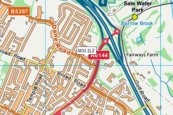 M33 2LZ map - OS VectorMap District (Ordnance Survey)