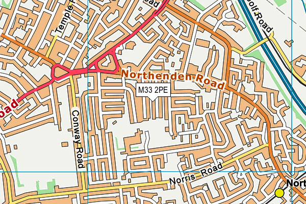 M33 2PE map - OS VectorMap District (Ordnance Survey)