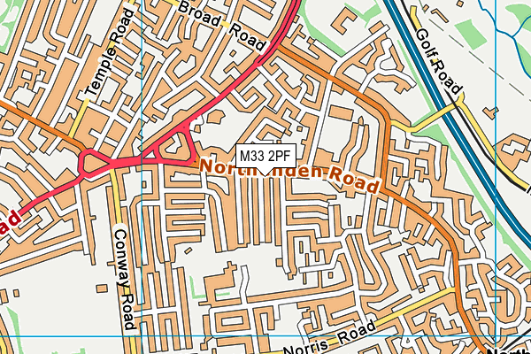 M33 2PF map - OS VectorMap District (Ordnance Survey)
